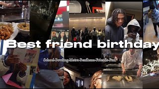 BEST FRIEND BIRTHDAY VLOG School Gifts Bowling Metra Downtown Friends and Fun [upl. by Anialad232]