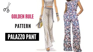 Palazzo pant tutorial  The Golden Rule Pattern  Lutterloh pattern system  DIY how to sew pant [upl. by Arno]