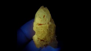 186689842160UV CERUSSITE fluorescent in LW UV 365nm  Morocco Atlas Mts Mibladen blackorion666 [upl. by Llerref]