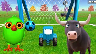 Juego del pollito y el tractor modo fútbol 8  El Toro y tractor  El pollito pío 3d gameplay [upl. by Ginevra725]