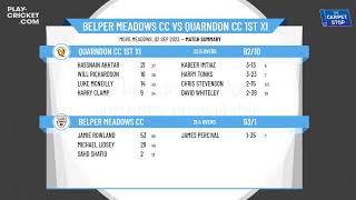 Derbyshire County CL  Div 1  Sponsored By Learn Uk Ltd  Belper Meadows CC v Quarndon CC 1st XI [upl. by Sharline]