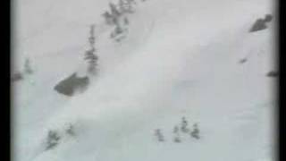 Snowboarder triggers an avalanche [upl. by Ayana776]