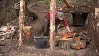 Three bushcraft dugout cabins underground from start to finish Skills for everyoneMy best works 23 [upl. by Sadnak874]