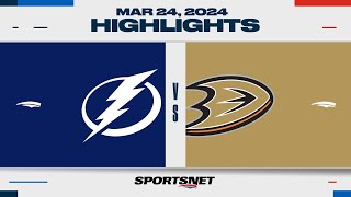 NHL Highlights  Lightning vs Ducks  March 24 2024 [upl. by Ibocaj]