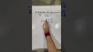 Rationalise the denominator of 12√3 shorts rationalise class9chapter1 maths [upl. by Ajssatsan]