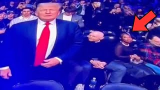 Bill Burrs Wife FLIPS OFF Donald Trump at UFC Event [upl. by Adnaloj30]