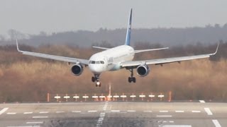 Scary Plane Landing  Boeing 757 Crosswind fight HQ full HD [upl. by Joceline]