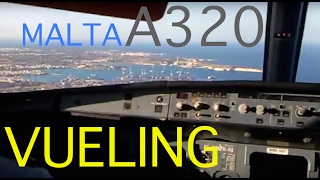 A320 Landing Malta RWY31 manual Vueling Airlines [upl. by Asiled]