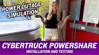 Cybertruck Powershare Bidirectional Charging  Installation and Power Outage Simulation [upl. by Yrreiht939]