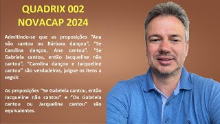 QUADRIX24Q002 – QUADRIX – CONCURSO NOVACAP 2024 – ADMINISTRADOR – EQUIVALÊNCIAS [upl. by Azil68]