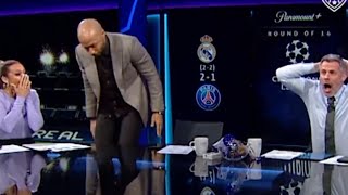 Réaction de Thierry Henry sur le 3ème but de Benzema  PsgReal Madrid [upl. by Lednahc]