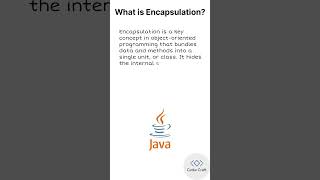 What is Encapsulation java codecraft encapsulation opps coding javabasics javatutorial new [upl. by Bidle778]