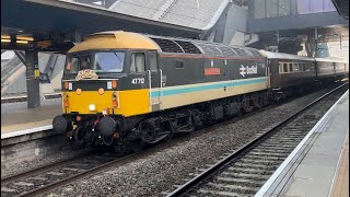 47712 passes Reading station with a Norwich to Bath Spa Christmas special 61223 [upl. by Rosio]