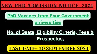 New PhD Admission Notification 2024  centralstategovtpvt university phd admission 2024  phd [upl. by Elvera]