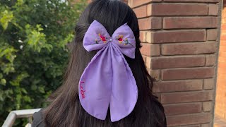 Hand Embroidered Hair Clip Tutorial hairaccessorieshandmade embroidery hairclip [upl. by Kcirddor744]