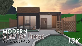 Modern 13k Starter House No Gamepass  Bloxburg Builds [upl. by Aytnahs]