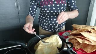 How to fry uncooked dried PoppadumsPoppadoms [upl. by Adah]