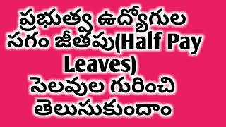 ప్రభుత్వ ఉద్యోగుల సగం జీతపు సెలవుల Half Pay Leavesగురించి తెలుసుకుందాం [upl. by Marquita]