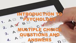 Introduction to Psychology Multiple Choice Questions and Answers [upl. by Alletneuq958]