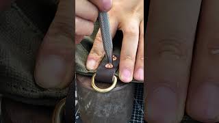 How to use brass rivets leather bag leatherbackpack shortscopper rivet leathercraft diy [upl. by Jack903]