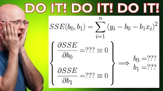 Prob amp Stats Lec 25B Math Fun 🎉 Derive Least Squares Linear Regression Formulas [upl. by Anielram]