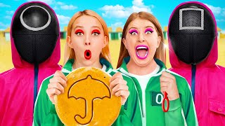 لعب لعبة الحبار في تحدي الحياة الحقيقية  لحظات مضحكة Fun Fun Challenge [upl. by Arikat]