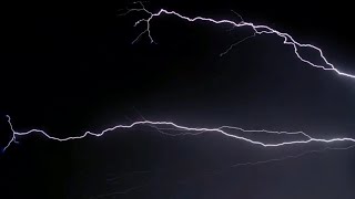 Heavy Thunderstorm And Lightning Strikes At Night [upl. by Lilli]