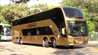 Ônibus saindo rodoviária Tietê118  Busscar da Kaissara e G6 da Eucatur [upl. by Clevie]