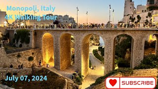 4K Monopoli Italy  Walking Tour  July 07 2024 [upl. by Dabbs]