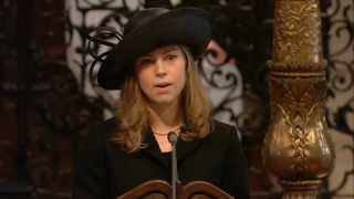 Amanda Thatcher reading at Margaret Thatchers funeral ceremony [upl. by Trebeh]