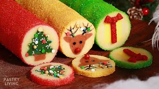 SLICE amp BAKE Christmas Cookies 🎁 Reindeer Gift box amp Christmas tree cookies  Holiday Cookies [upl. by Anitnamaid]