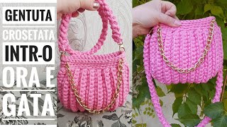 Gentuta crosetata din benzi textile Crochet bag tutorial [upl. by Jaban]