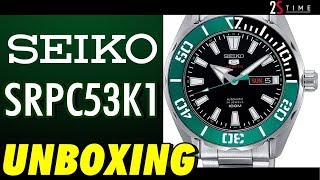 SEIKO 5 Sports SRPC53K1 Green Bezel Unboxing [upl. by Hewes529]