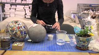 How to Use Thinset to Attach Mosaic Pieces to a Gazing Ball [upl. by Occir]