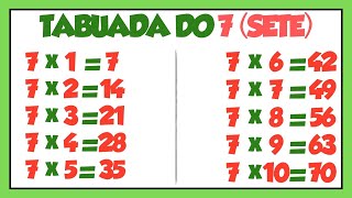 Tabuada do 7║Ouvindo e Aprendendo a tabuada de Multiplicação do 7️⃣ SETE║Tabuada do SETE ➯｢2024｣ [upl. by Falkner]