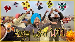 Happy Lohri 2022  Amritsar di Lohri  Flying Big Kites On Lohri  Fun With Friends 😍 [upl. by Havot]