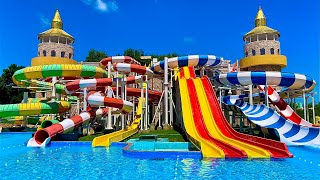 Waterslides at Aquapark Neptun in Bulgaria [upl. by Jerz]