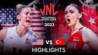 LEGENDARY MATCH  USA vs TURKIYE  Womens VNL 2023 [upl. by Eannej990]