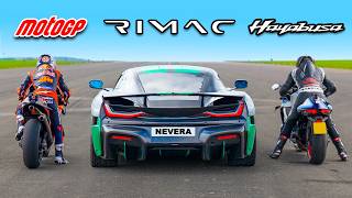 MotoGP Bike v Rimac Nevera v Turbo Hayabusa DRAG RACE [upl. by Hoffmann]