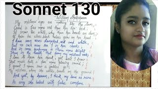 Sonnet 130 by William Shakespeare  explained in hindi [upl. by Leuamme]