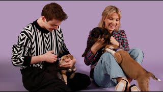 The Cast of Stranger Things Plays With Puppies [upl. by Engvall]