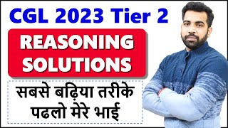 Reasoning SSC CGL 2023 Tier 2 Solution with fastest and best methods [upl. by Carmella503]