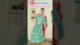 Chikankari kurta set haul chikankari kurtaset myntrahaul [upl. by Initof]