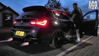 BMW M140i with Decatted exhaust  Donuts Revs Flames amp Flybys amp Pops and Bangs [upl. by Fugazy]