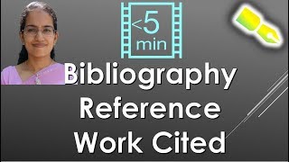 Bibliography vs Reference vs Work Cited Research  Important [upl. by Riamu]