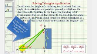 Ex Law of Sines to Determine a Height of a Building Given Two Angles of Elevation [upl. by Fawnia]