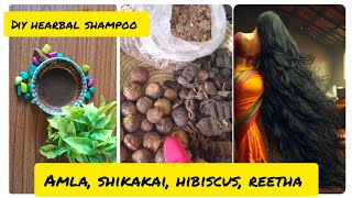 Homemade AmlaReethaShikakai Herbal Shampoo with the goodness of Hibiscus SLS amp Paraben free।। [upl. by Garate]