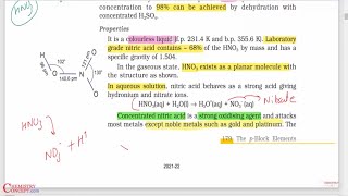 P block elements Part 3   Nitric Acid  Class 12 NCERT [upl. by Harihat]