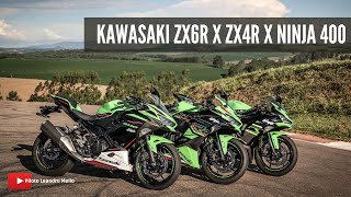 Comparativo Kawasaki Zx6R x ZX4R x Ninja 400 [upl. by Felten18]