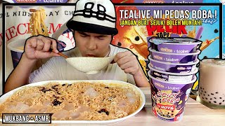 HAMPIR MUNTAH TEALIVE MI PEDAS BOBA TERKEDU AKU NAK HABIS KAN 🤢  MUKBANG MALAYSIA [upl. by Ahtilat]